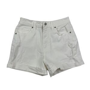 Harper Heritage White High Rise Cuffed Denim Jean Shorts Sz 27 Cotton Stretch